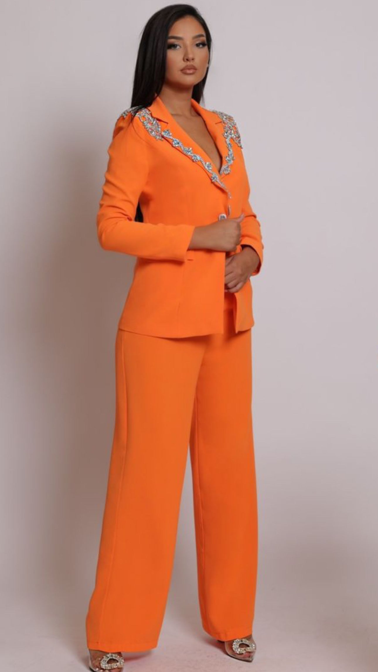 Orange crystal suit