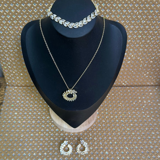 Jenna gold crystal set