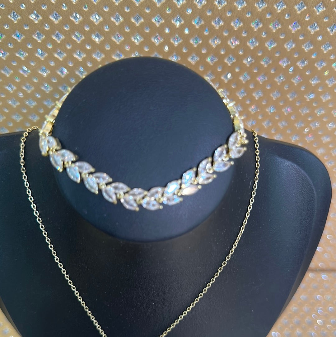 Jenna gold crystal set